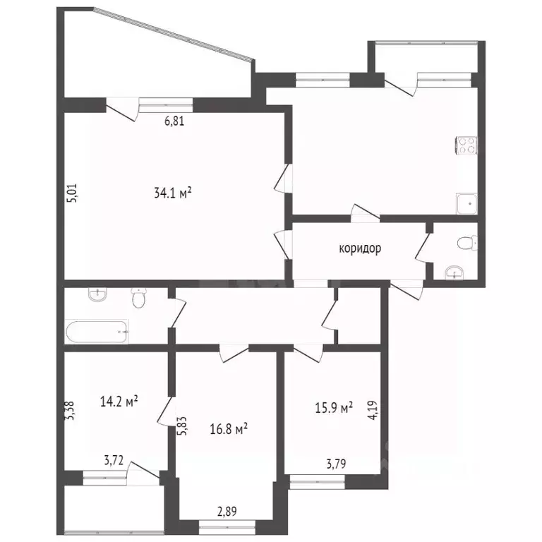 4-к кв. Ханты-Мансийский АО, Сургут ул. Декабристов, 6 (120.5 м) - Фото 0