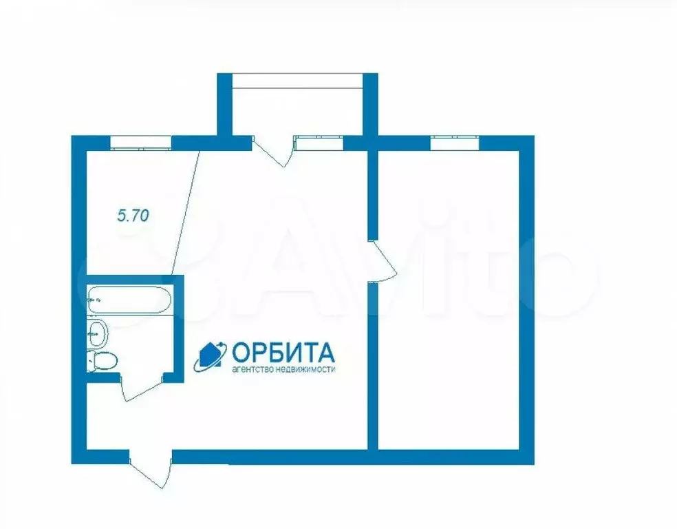 2-к. квартира, 44,1 м, 3/5 эт. - Фото 0