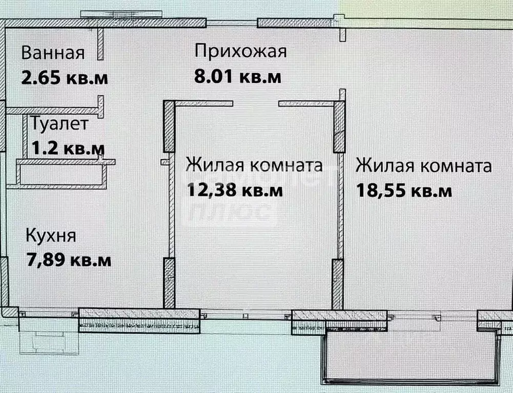 2-к кв. Москва просп. Вернадского, 58 (50.6 м) - Фото 2