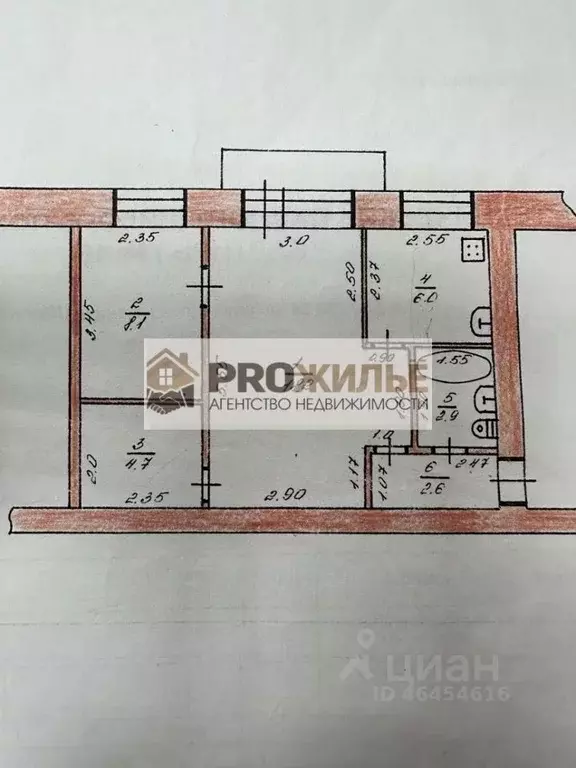 2-к кв. Башкортостан, Белебей ул. Ленина, 34 (42.5 м) - Фото 1