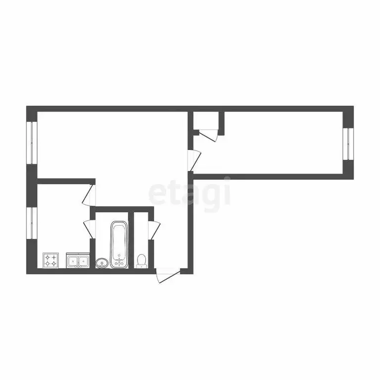 2-комнатная квартира: Тюмень, улица Республики, 171 (42.8 м) - Фото 1
