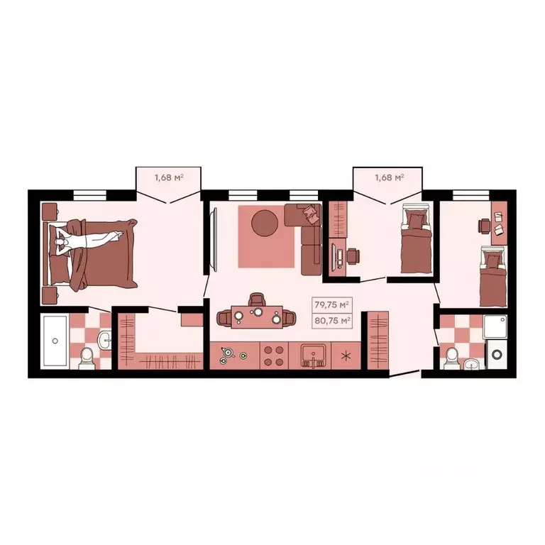 2-к кв. Приморский край, Владивосток Главная ул. (80.75 м) - Фото 1