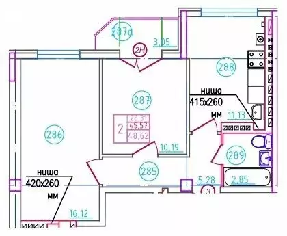 2-комнатная квартира: Шахты, переулок Бродского, 10 (48.62 м) - Фото 0