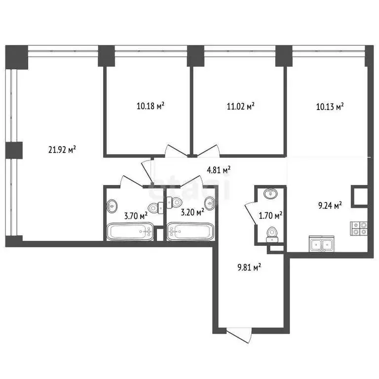 3-комнатная квартира: Москва, 4-я улица Марьиной Рощи, 12к1 (85.71 м) - Фото 0