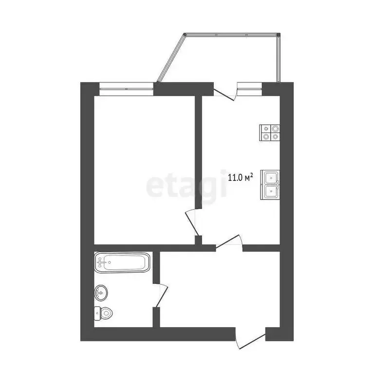 1-комнатная квартира: Тюмень, микрорайон Войновка, улица ... - Фото 1