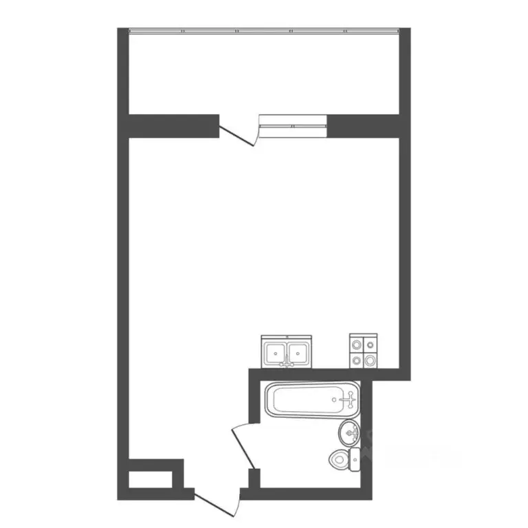 Студия Тюменская область, Тюмень Харьковская ул., 83 (21.0 м) - Фото 2