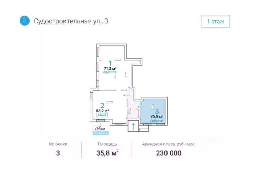 Торговая площадь в Москва Судостроительная ул., 3 (36 м) - Фото 1
