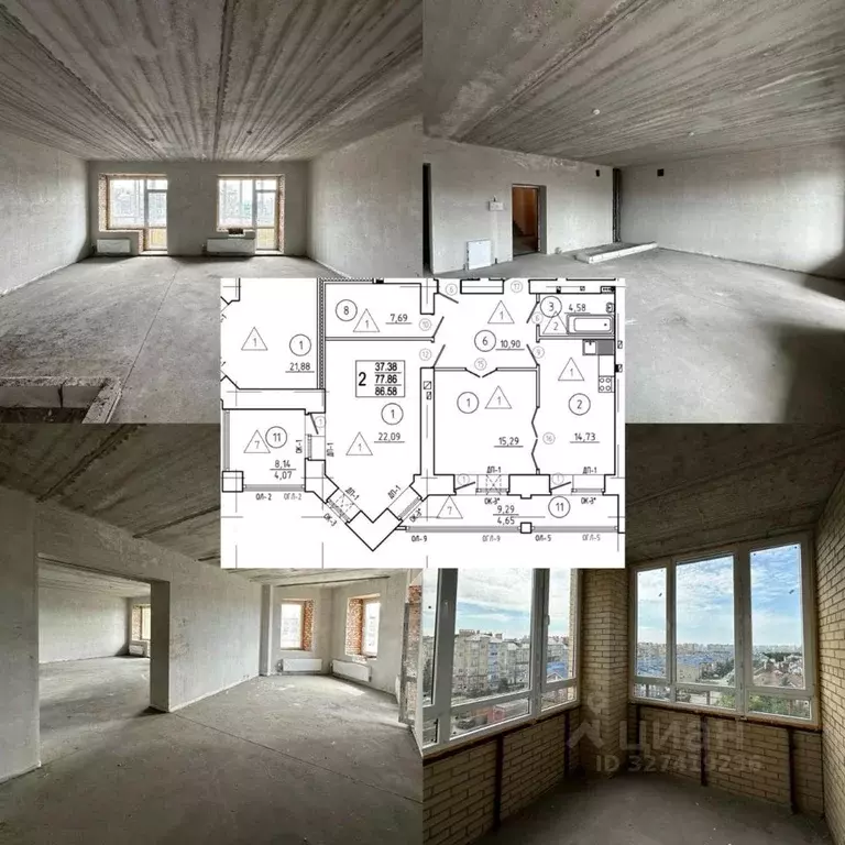 2-к кв. Омская область, Омск Старгород мкр, ул. Нагибина, 44 (86.6 м) - Фото 1