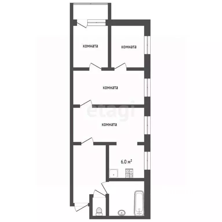 4-к кв. Тамбовская область, Тамбов городской округ, пос. Строитель, ... - Фото 2