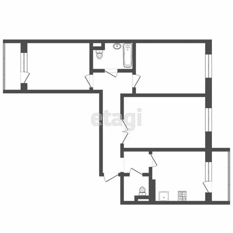 3-комнатная квартира: Дмитров, микрорайон имени В.Н. Махалина, 27 ... - Фото 0