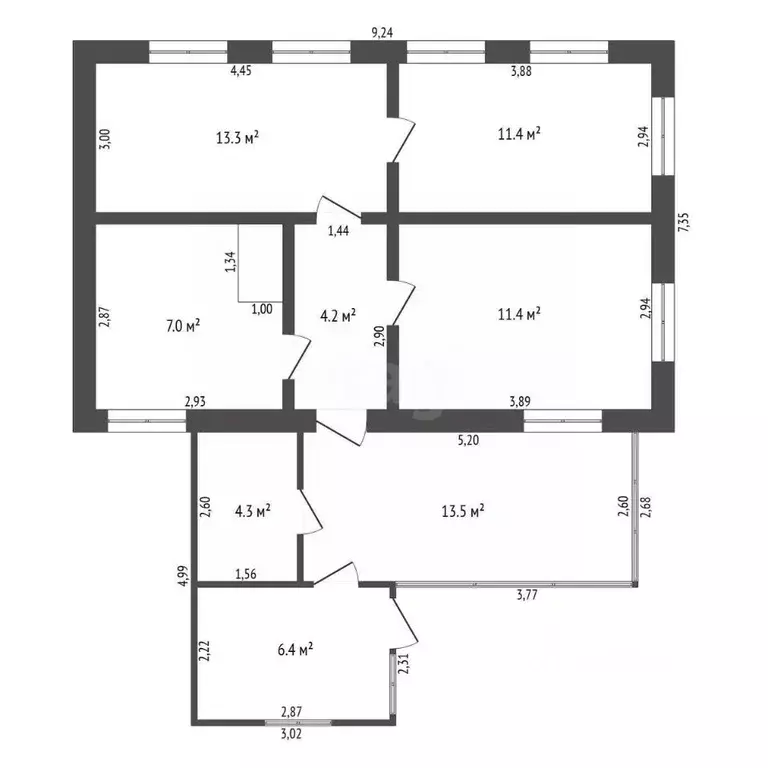 3-к кв. Амурская область, Благовещенский район, с. Грибское ... - Фото 1