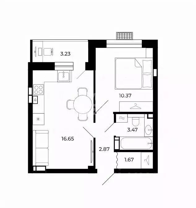 1-к кв. Липецкая область, Липецк Ленина-Соборная пл. (37.72 м) - Фото 2