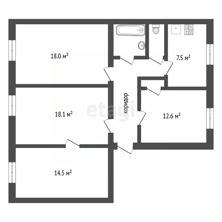 4-к кв. Воронежская область, Воронеж ул. Машиностроителей, 23 (84.3 м) - Фото 1