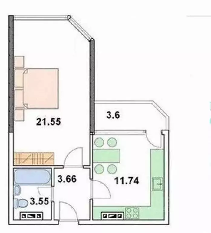 1-к кв. Краснодарский край, Анапа Рождественская ул., 55к2 (45.2 м) - Фото 1