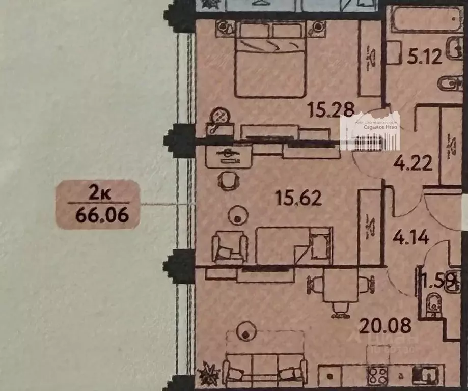2-к кв. Москва ул. Годовикова, 11к4 (65.3 м) - Фото 1