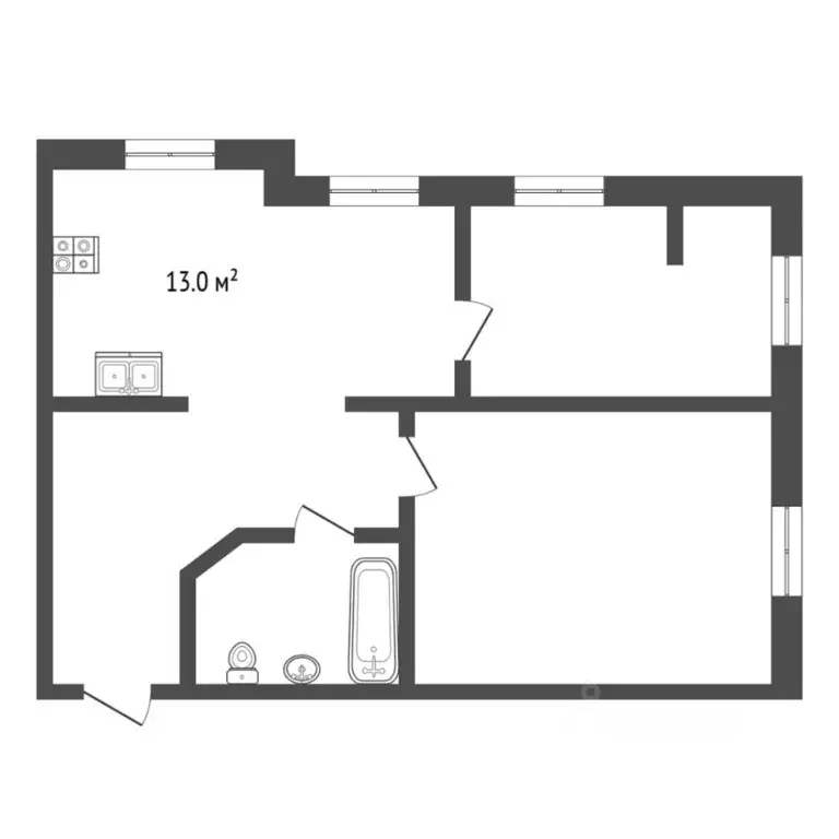 2-к кв. Тюменская область, Тюмень ул. Газовиков, 35 (60.0 м) - Фото 2