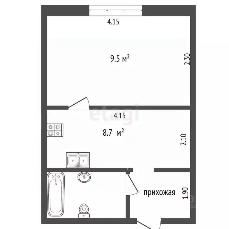 1-к кв. Московская область, Ленинский городской округ, д. Сапроново, ... - Фото 1