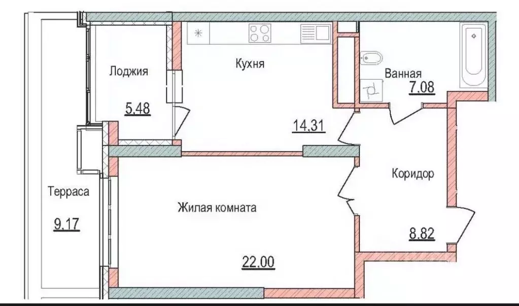 1-к кв. Свердловская область, Екатеринбург наб. Олимпийская, 9 (52.4 ... - Фото 2