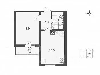 1-к кв. Московская область, Волоколамск проезд 2-й Шаховской, 19 (41.0 ... - Фото 1