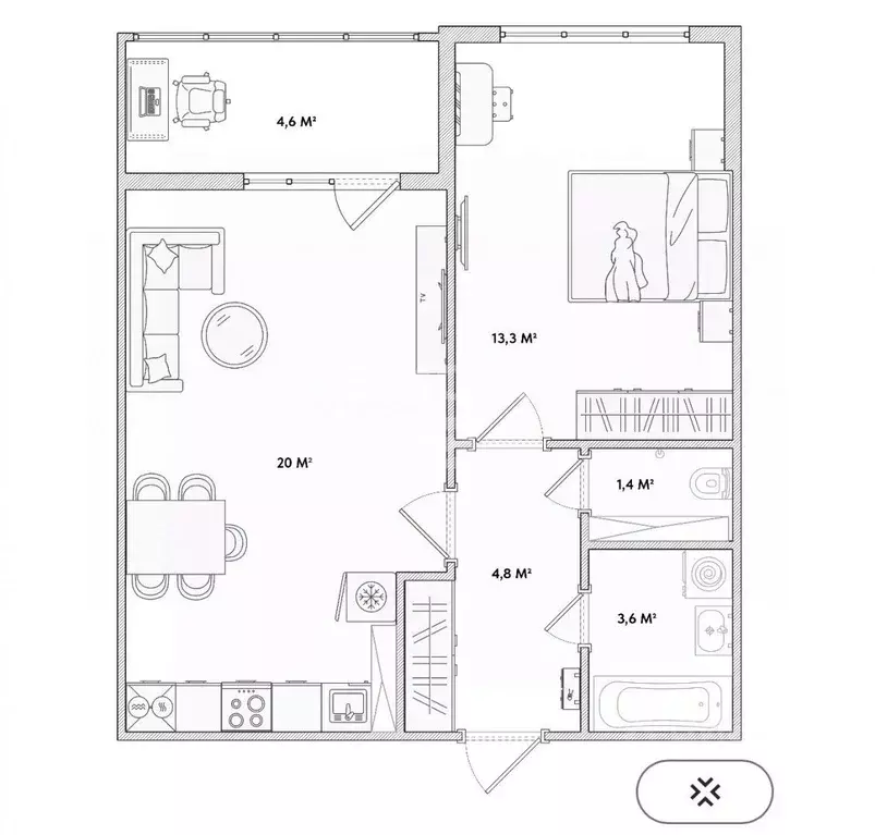 1-к кв. Орловская область, Орел Раздольная ул., 29 (43.1 м) - Фото 2