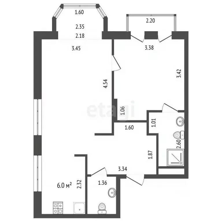 2-к кв. Московская область, Мытищи городской округ, пос. Нагорное ш. ... - Фото 2