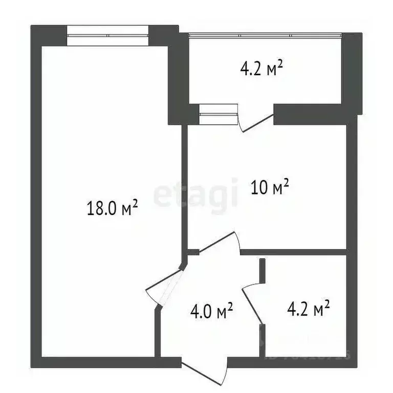 1-к кв. Калужская область, Обнинск Комсомольская ул., 11 (40.0 м) - Фото 2