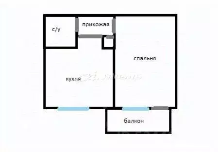 1-к кв. Крым, Симферополь ул. Русская, 38А (21.2 м) - Фото 2