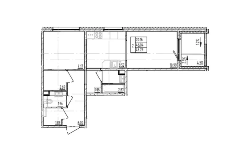 Продаётся 2-к квартира, 48 м - Фото 1