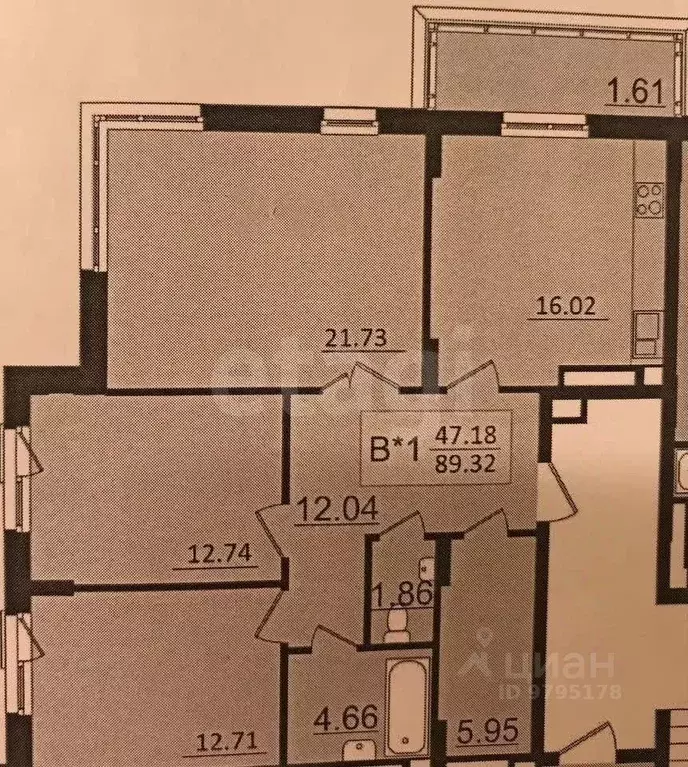 3-к кв. Татарстан, Казань ул. Генерала Ерина, 13к1 (86.0 м) - Фото 2