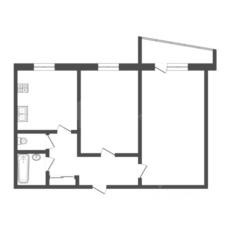 2-к кв. Тюменская область, Тюмень Заречный проезд, 31 (50.4 м) - Фото 2