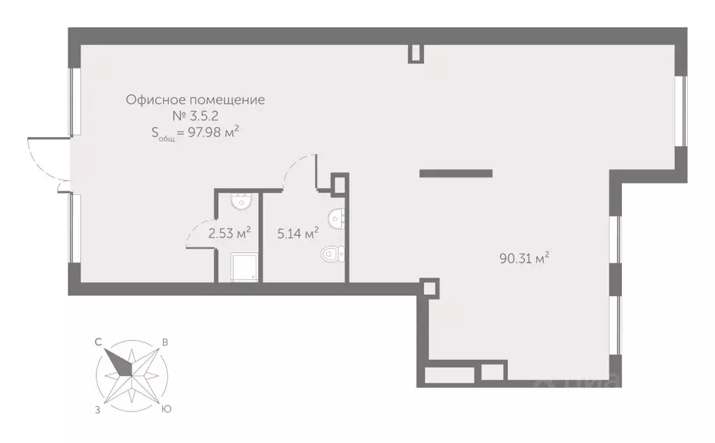 Студия Санкт-Петербург ул. Архивная, 5 (100.18 м) - Фото 0