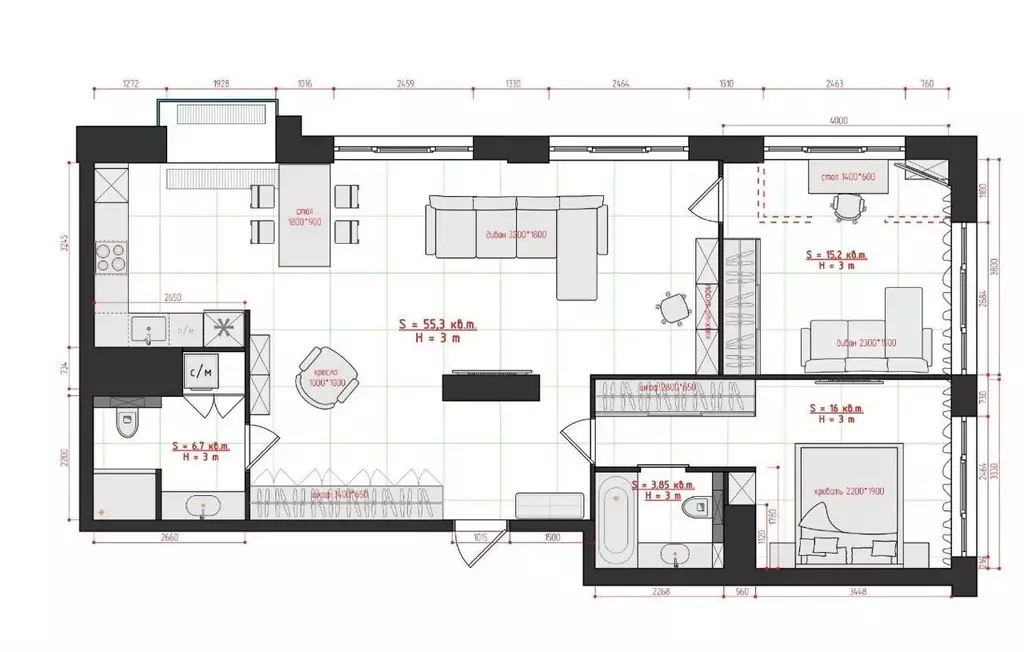 3-к кв. Свердловская область, Екатеринбург ул. Радищева, 24 (98.0 м) - Фото 1