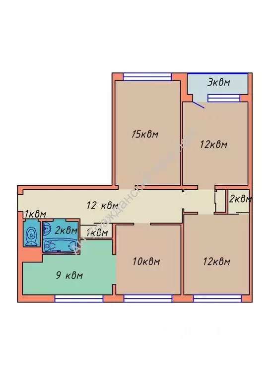 3-к кв. Санкт-Петербург просп. Художников, 27К1 (79.0 м) - Фото 1