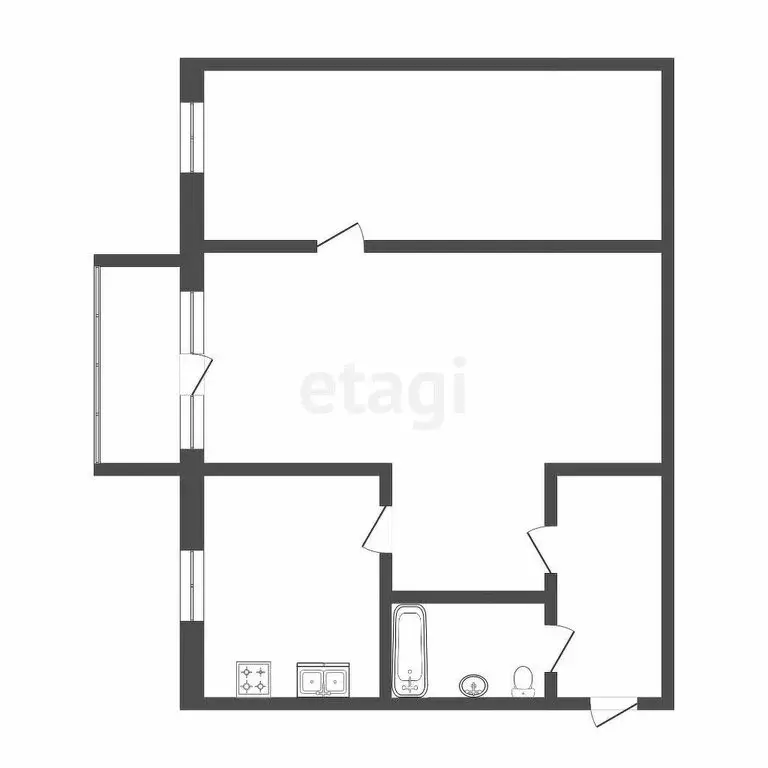 2-комнатная квартира: Тюмень, улица Пермякова, 16 (44.1 м) - Фото 1
