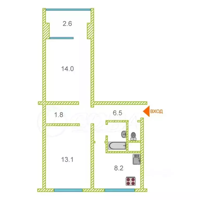 2-к кв. Краснодарский край, Сочи Якорная Щель мкр, ул. Череповецкая, ... - Фото 2