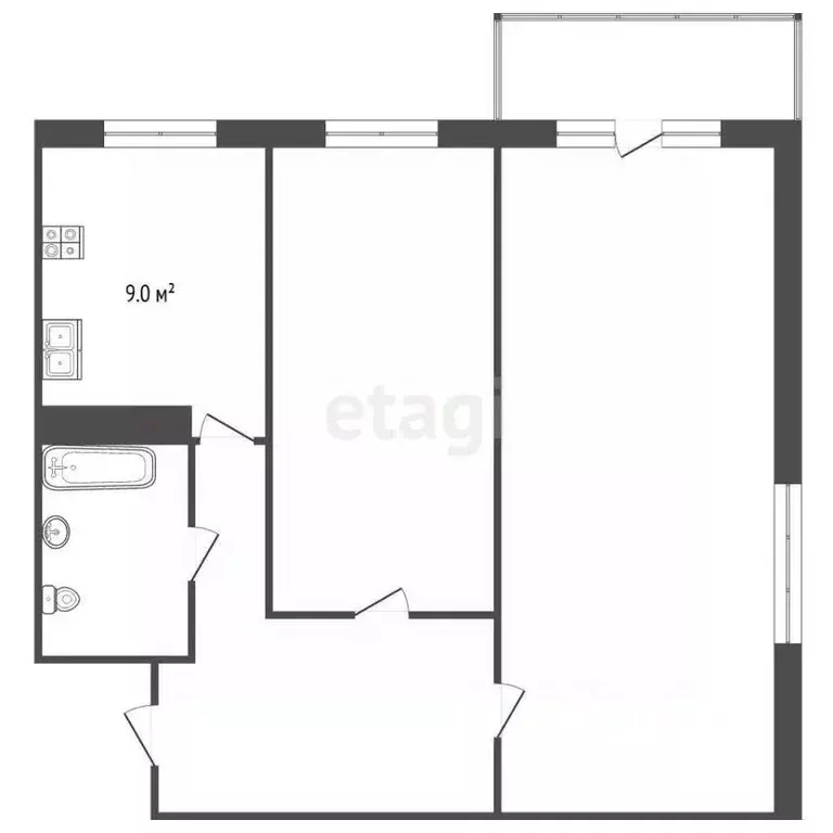 2-к кв. Хабаровский край, Хабаровск ул. Пушкина, 7 (45.0 м) - Фото 2