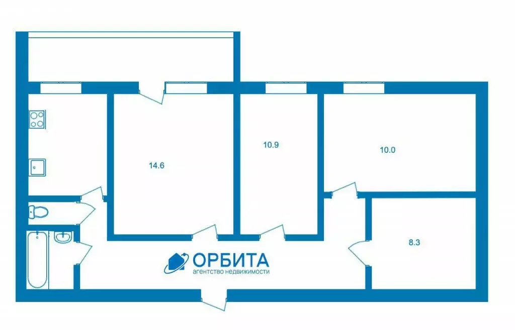 4-комнатная квартира: Тюмень, Ялуторовская улица, 27 (71.4 м) - Фото 1