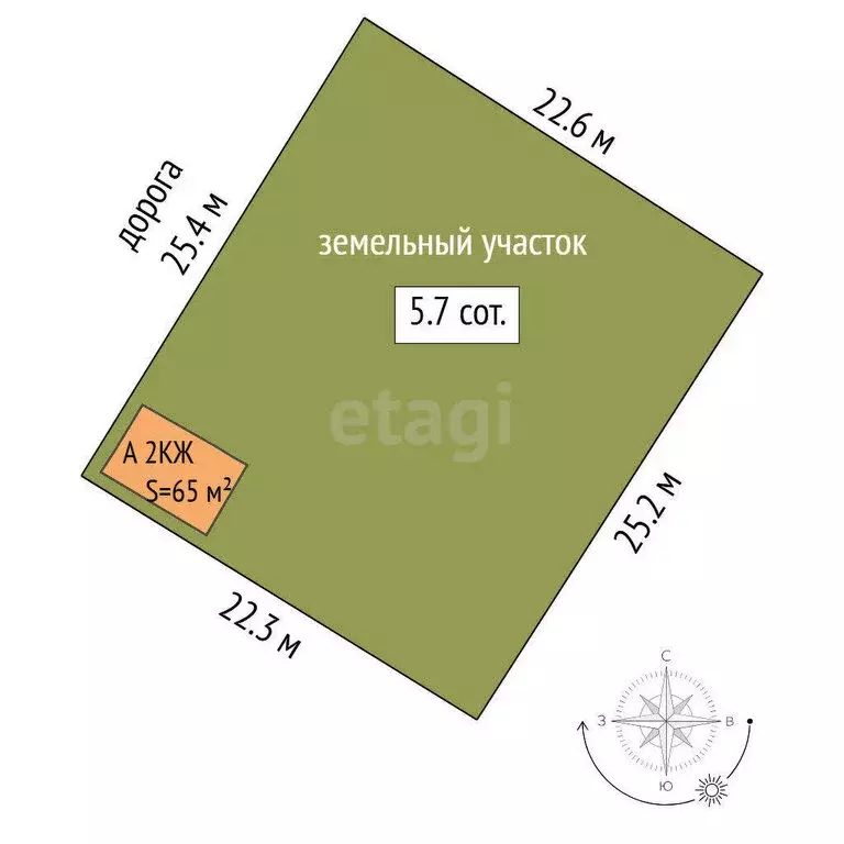 Дом в Тюмень, территория СОСН Автоприбор, Рябиновая улица (65 м) - Фото 0