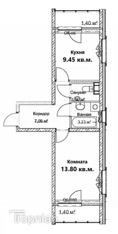 1-к кв. Санкт-Петербург Большой Смоленский просп., 30 (36.25 м) - Фото 2