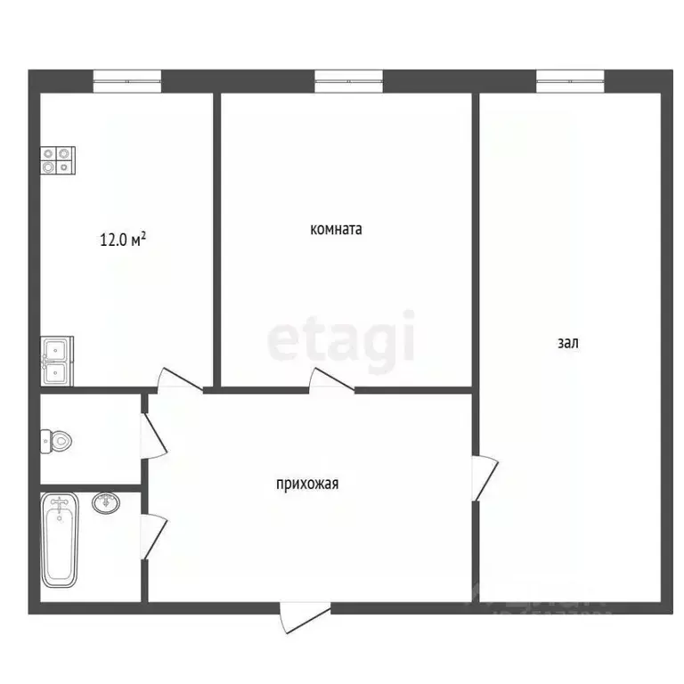 2-к кв. Ямало-Ненецкий АО, Муравленко пер. Новоселов, 4 (48.4 м) - Фото 1