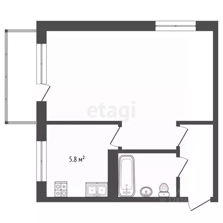 1-к кв. Нижегородская область, Дзержинск просп. Циолковского, 37Б ... - Фото 2