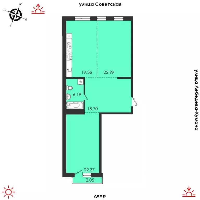 2-к кв. Иркутская область, Иркутск Советская ул., 31/2 (91.66 м) - Фото 0