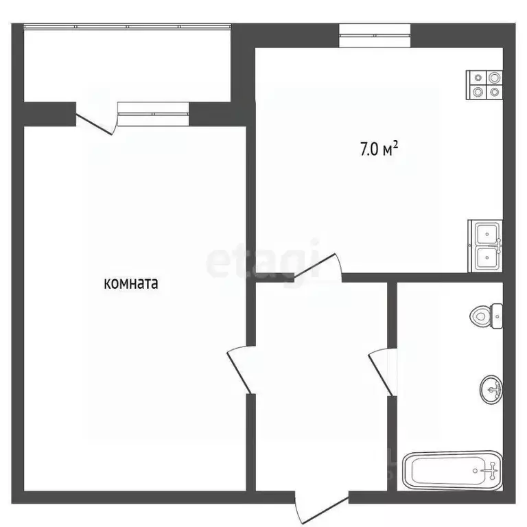 1-к кв. Ямало-Ненецкий АО, Муравленко Пионерская ул., 26 (34.0 м) - Фото 2