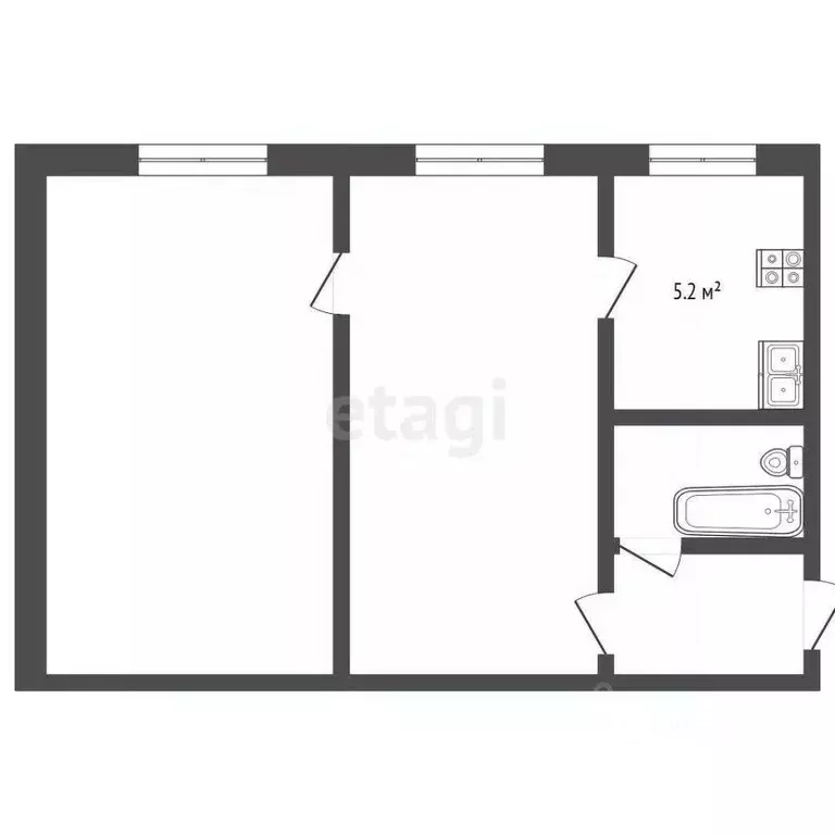 2-к кв. Вологодская область, Вологда ул. Можайского, 39 (39.2 м) - Фото 1