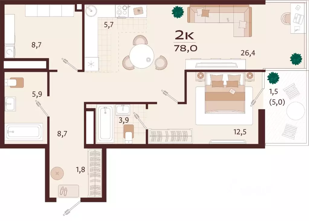 2-к кв. Крым, Ялта ул. Спендиарова, 5 (78.0 м) - Фото 1