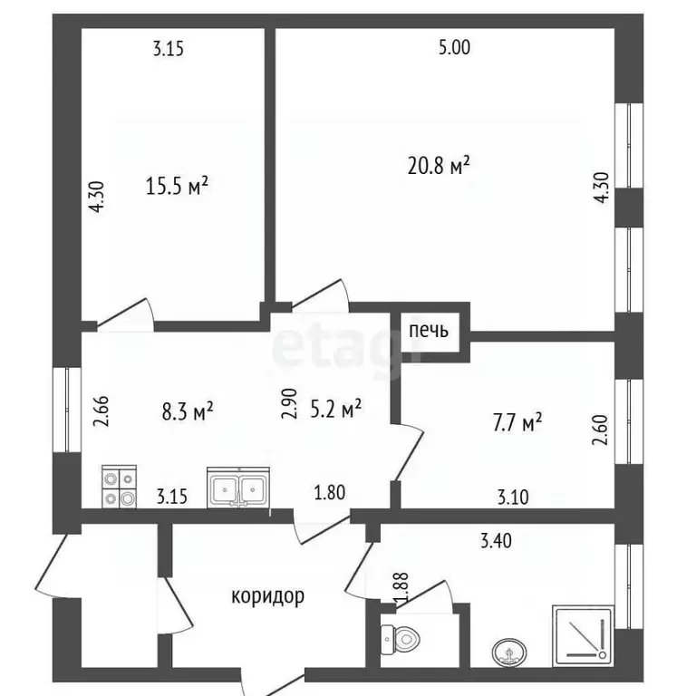 3-к кв. Костромская область, Шарья ул. Лермонтова, 15/8 (61.9 м) - Фото 0