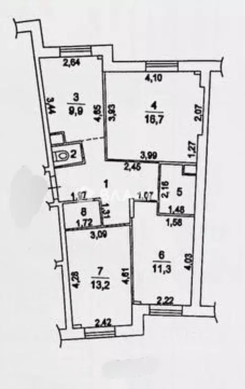 3-к кв. Московская область, Химки Клязьма кв-л, проезд Набережный, 3 ... - Фото 2