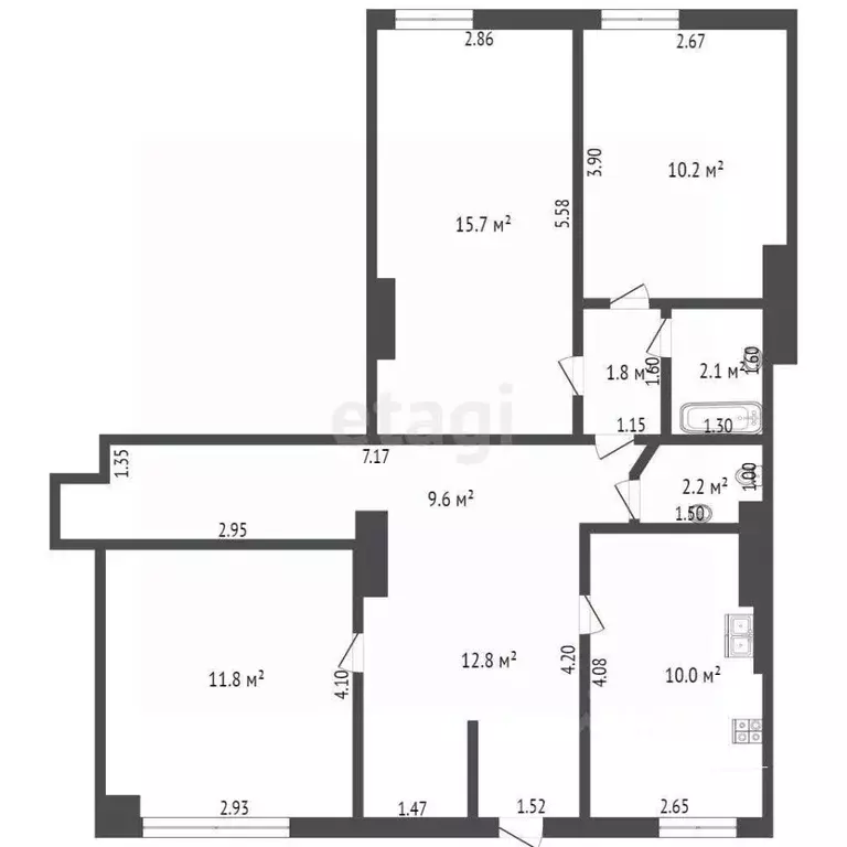 3-к кв. Крым, Евпатория ул. Интернациональная, 133 (76.2 м) - Фото 2