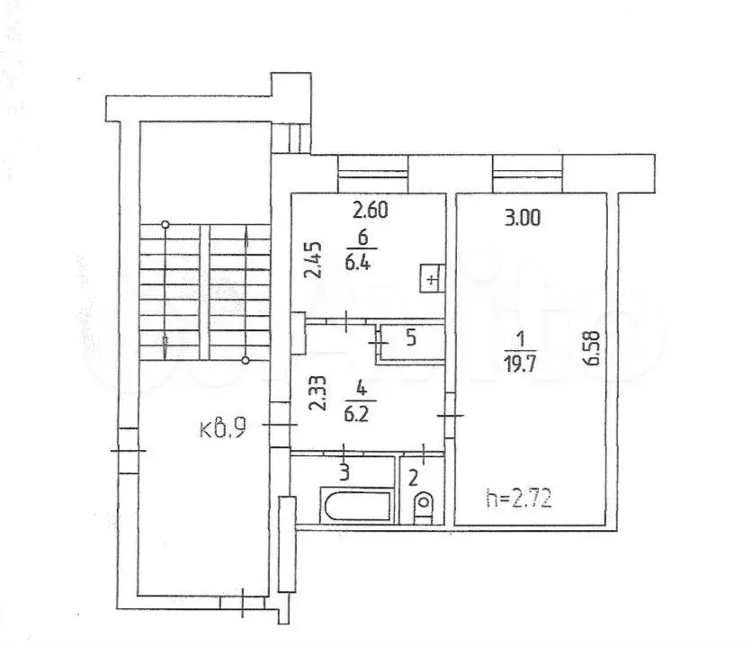 1-к. квартира, 37,4 м, 2/3 эт. - Фото 0
