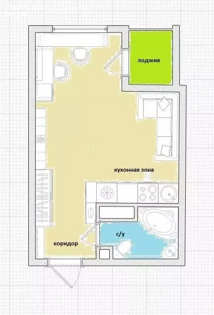 Квартира-студия: Люберцы, улица Юности, 11 (25.3 м) - Фото 1